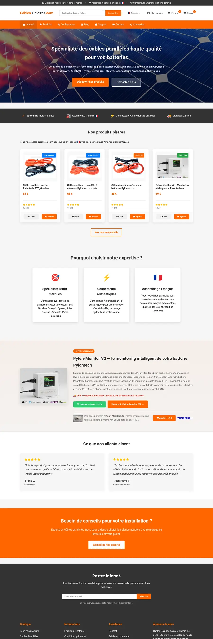Capture du site Cables-Solaires.com