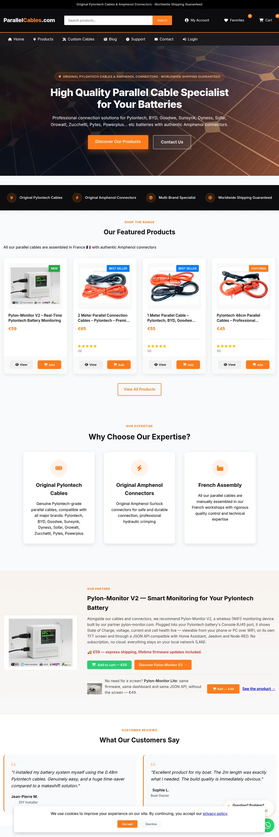 Capture du site ParallelCables.com